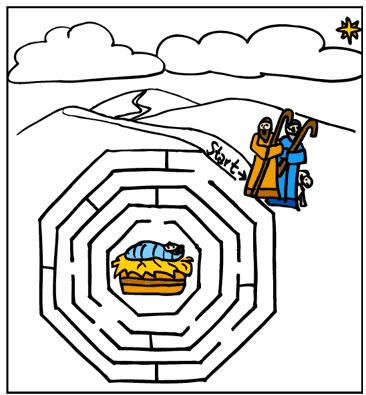 Today is the First Sunday of Christmas, Sunday 31 December 2017 31/12/2017 SundayMaxkids Guide the shepherds through the maze