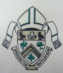 He adopted as his motto Speaking the truth in love +Meekinig s Crest Bishop Meeking s ordination [Archives Reference uncatalogued ] bishop basil meeking Bishop Basil