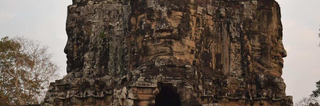 As the Bayon itself has no wall or moat of its own, those of the city are interpreted by archaeologists as representing the mountains and oceans surrounding the Bayon's Mount Meru.