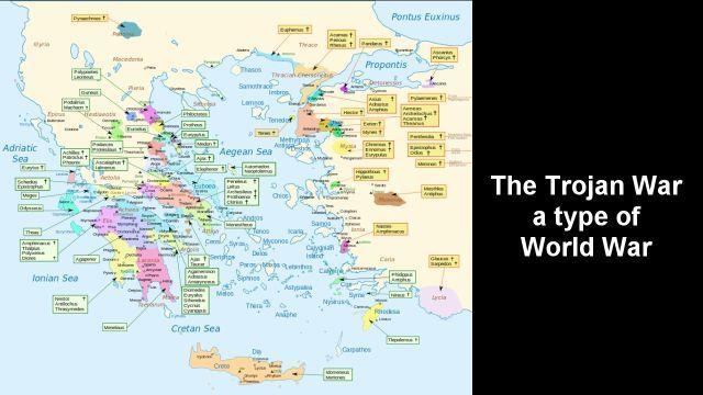 The Trojan War had been a type of world war that had been waged by contingents from mainland Greece, the Peloponnese and the Dodecanese islands, and by Crete, and by Ithaca.