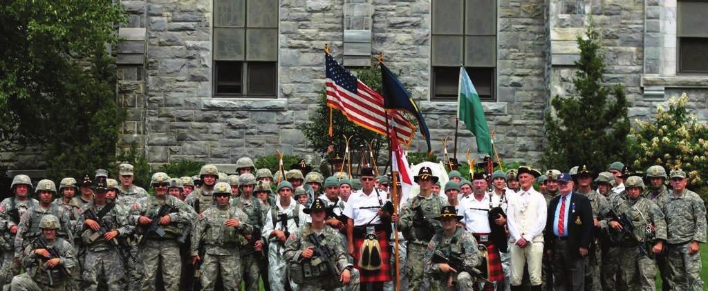 Company of Vermont National Guardsman at the Bennington Battle Day celebration in Bennington on