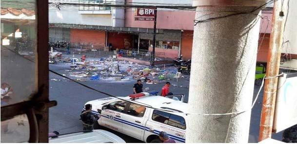 detonated at the entrance to a shopping center in Cotabato City, in the southern Philippines. 5 As a result, two people were killed and 28 were wounded.
