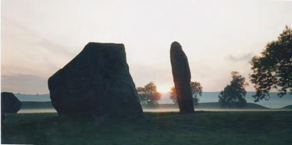 positioned megaliths. Four were standing stones while the fifth was a huge triangular stone that served as a dry platform or stage.