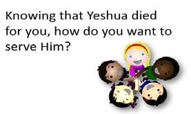 Turn to a neighbor or go to a family member and explain how Yeshua and Isaac were both obedient to their fathers though it was hard. 2.