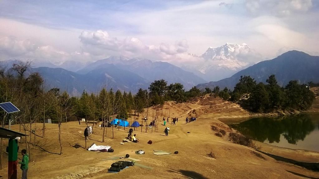 Day 2- Deoria Tal to Chopta meadows to Tungnath (35 km drive) Wakeup early in the morning to see the panoramic view of GOLDEN HIMALAYA and the reflection of the Himalaya in the lake.