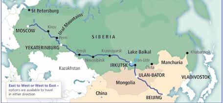The Trans-Mongolian Beijing to Moscow, the Trans-Mongolian route One of two Trans-Siberian options heading to Moscow, the Trans-Mongolian route covers 7,622 kilometres, passing from Asia into Europe.