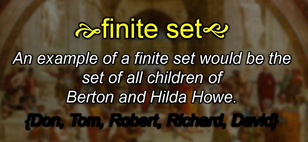 finite set An example of a finite set