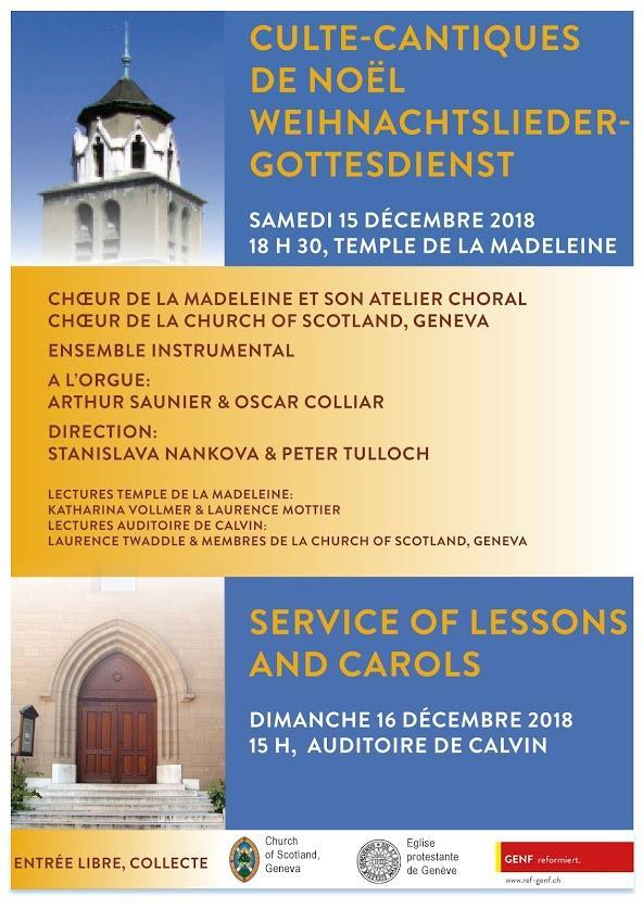 Carol Services for December 2018 Our Service of Lessons and Carols in the Auditoire this year will be a bit special.