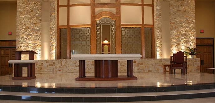 Altar Server Picture Glossary The Sanctuary The sanctuary is the space at the front of the church where most of the action of Mass takes place. Sanctuary means holy place.