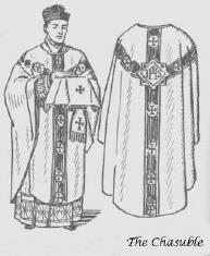 The Stole - The stole is a long narrow strip in the liturgical color and is used to