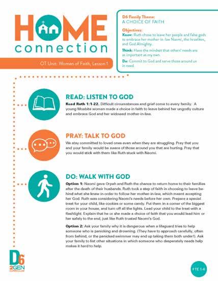 Big picture snapshot to connect church with the home. PARENTING TOOLS SAMPLE At-a-glance reminder of what your kids learned. 3 ways to reinforce the Bible lesson/theme throughout the week.