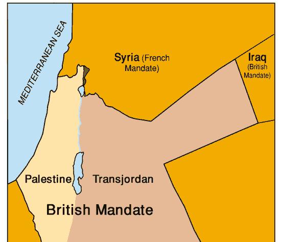 The British mandate of Palestine. 1923.