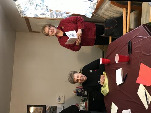 We had a wonderful time caroling to the shut-ins on December 9 and we all say a big thank you to Alice Stambaugh for providing a delicious lunch to the group before we went out to sing.