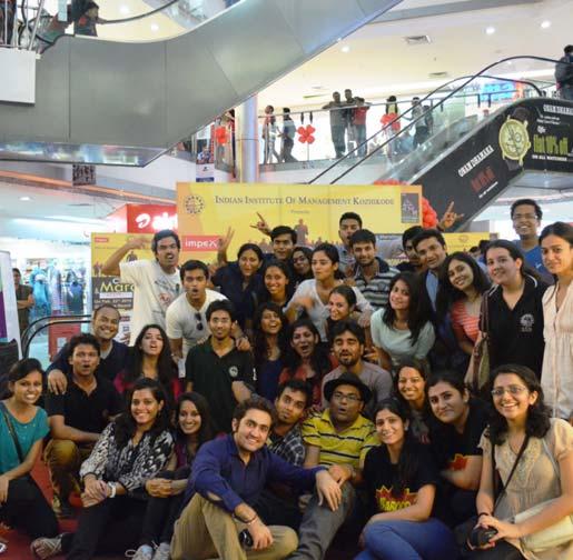 Just as the sun was going down, a group of students from IIMK huddled together for a Flash Mob at the Calicut Beach and then went on to perform at the Focus Mall as well.