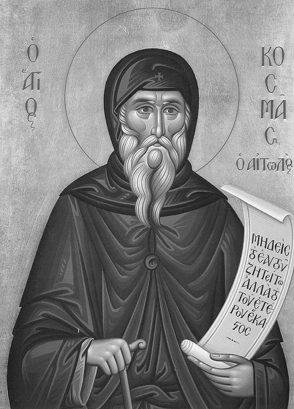 The Life of St. Cosmas of Aitolia The New Hieromartyr Cosmas, Equal to the Apostles, was a native of Aitolia. As a young man he went to Mt.