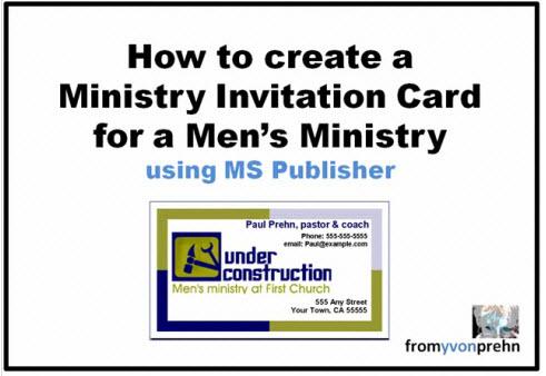 A card like this that gives you all the information you need, plus directs you to the website for more is a great resource to make up for all the men in the church to carry with them at