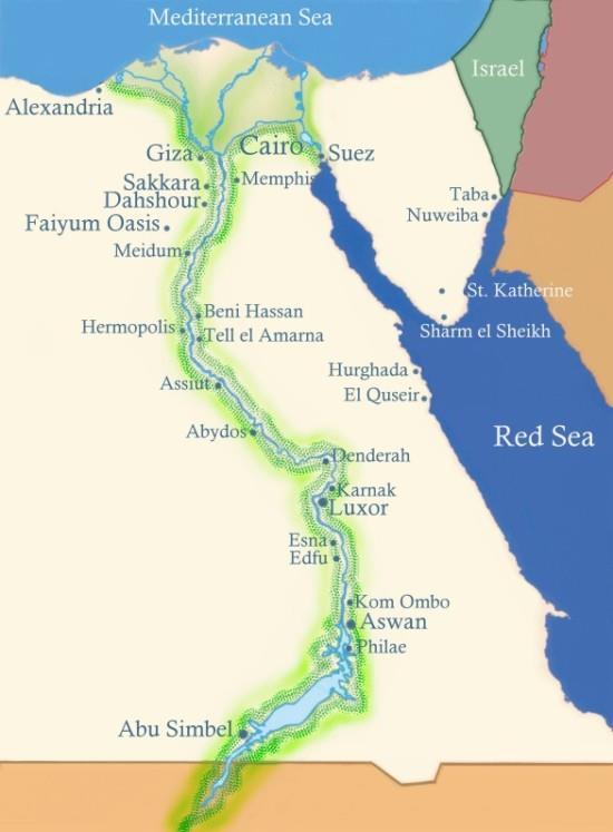 96% desert, 96% people live on 4% of land (along Nile) Nile is the longest river in the world Fertile