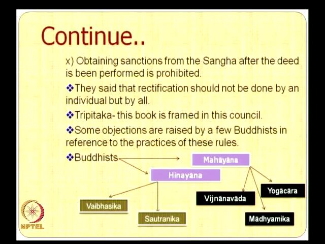 (Refer Slide Time: 39:31) The last point they said that obtaining sanctions from sangha after the deed is been performed is prohibited.