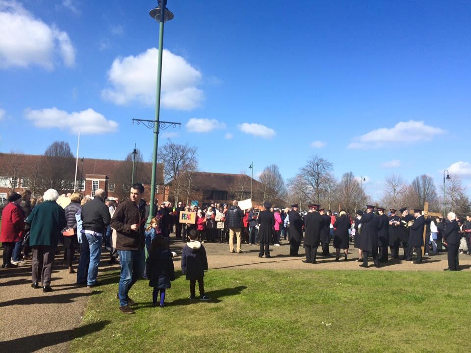 Good Friday Walk of Witness We were blessed with a bright sunny morning for this