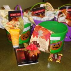 FALL GIFT BAGS FOR REBEKAH HOUSE DELIVERED Each gift included hand lotion, a fall decoration, a fall printed handkerchief, candy, and a These Days devotional.