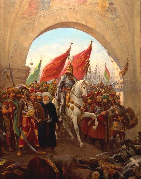 Mehmet entering Constantinople after his