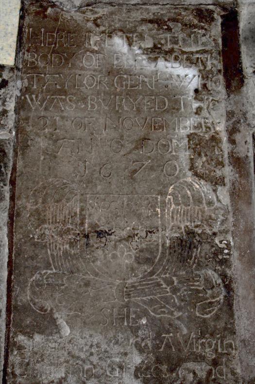An interesting tombstone set into the floor of the nave at St
