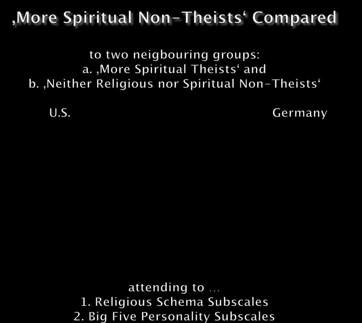 More Spiritual Non- Theists (n=19) More Spiritual Non- Theists (n=35) More Spiritual Theists (n=409) Neither