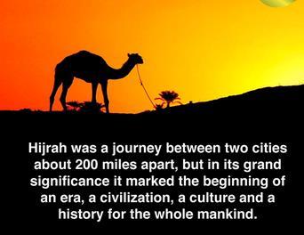 Hijra In 622 CE, the people of Medina offered Muhammad protection from persecution and he led the people of Islam there.
