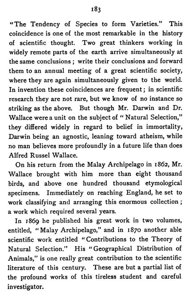 'The Tendency of Species to form Varieties." This coincidence is one of the most remarkable in the history of scientific thought.