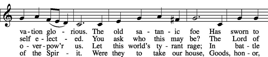 The congregation is asked to speak or sing those parts of the service in bold print.