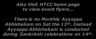 Alankāram, Flower garlands to Deities of your choice Annadānam Also Visit HTCC home page to view event flyers There