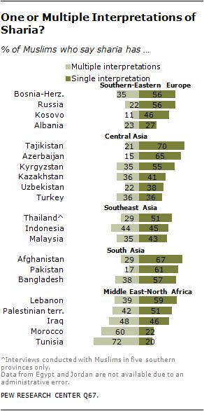 differences observed in Russia (+33 percentage points), Uzbekistan (+21), Kyrgyzstan (+20) and Egypt (+15).