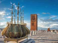 The big esplanade with a beautiful view on the mouth of the Bouregreg river which separates Rabat from Sale ; The Oudayas Kasbah, former military fortress known now for its