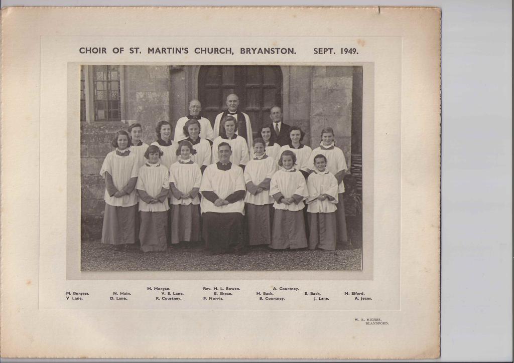 The Bryanston Church Choir about 1959 Standing left to right - Eric Bond,?