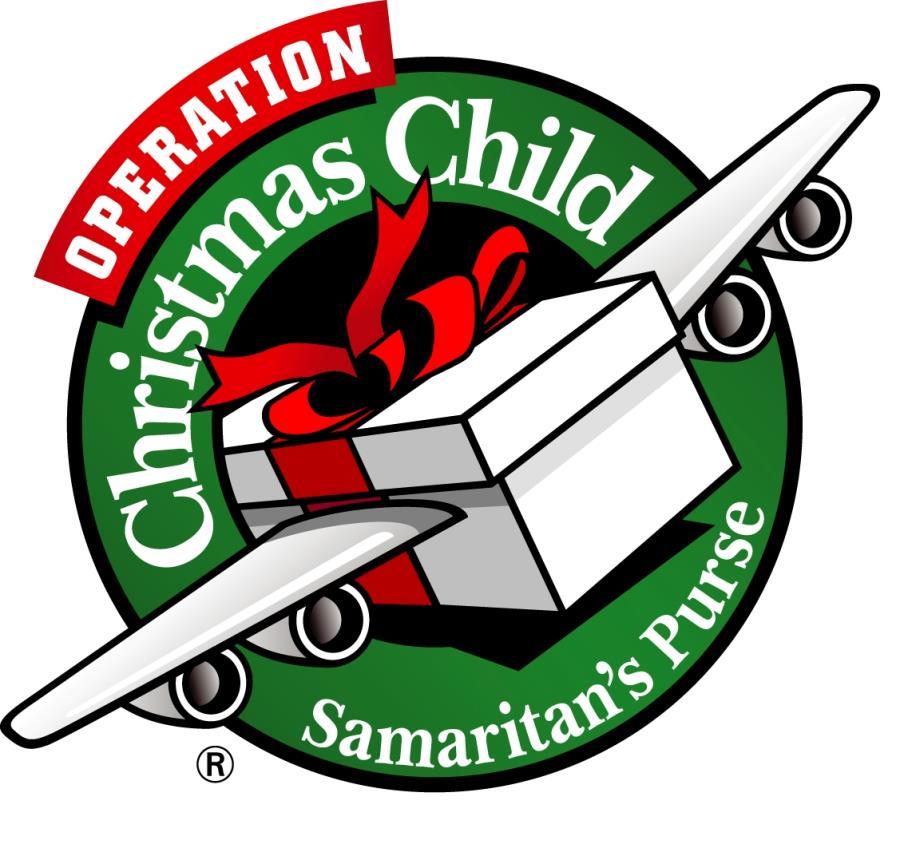 CHRISTMAS CHILD BOXES: Christmas Child boxes need to be filled and returned to church by Sunday, November 8th.