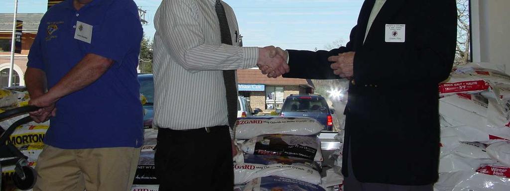 Larry Jourdan took delivery of the first monthly installment of food items promised