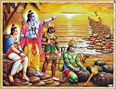 Meanwhile, Rama meets Hanuman and the rest of the Vanara Sena (army of monkeys) and they hatch a plan to rescue Sita Devi from Lanka.