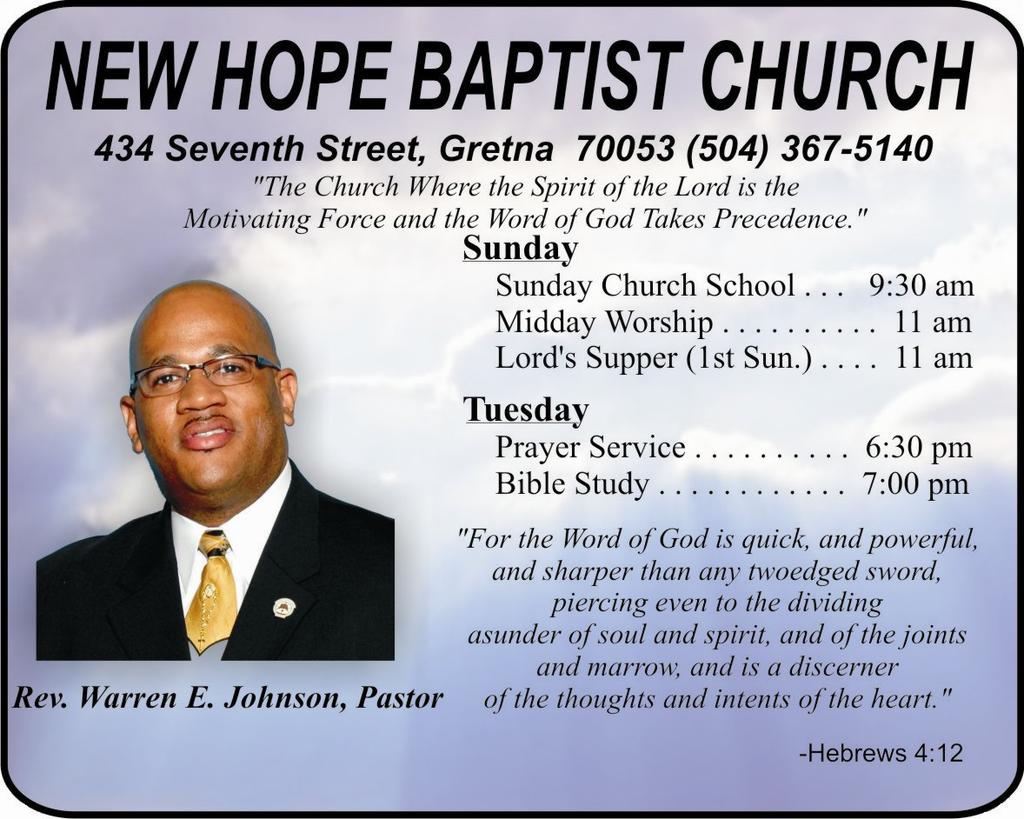 The evening service begins at 5:00 and Bishop C.