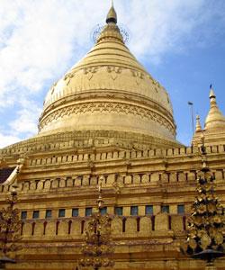 Myanmar artworks adorning the upper