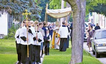 The Corpus Christi procession at took place on Saturday after the 5 p.m. Mass on June 6.