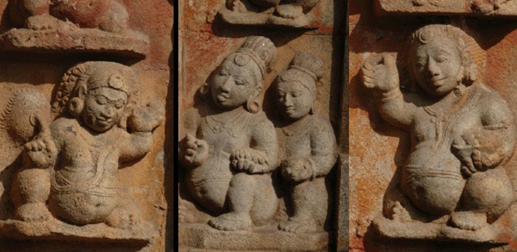 Images of ganas in various poses and moods, Brahmapurishvara temple, Tamil Nadu. Source: http://www.harekrsna.com/sun/features/01-12/features2349.