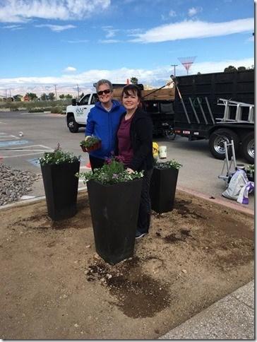 The idea was to develop a desert friendly xeriscape project of our prominent entrance with funds donated by an anonymous donor.