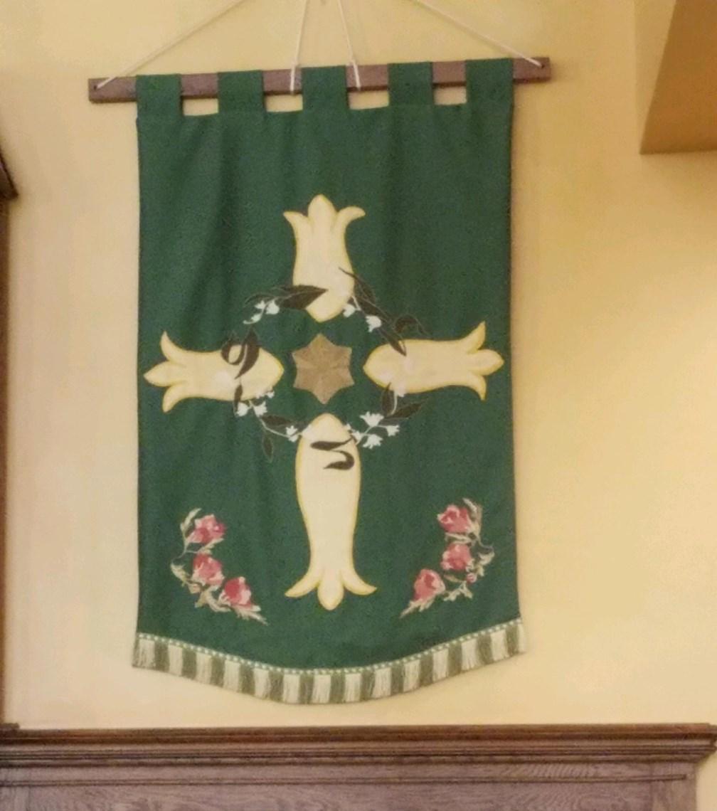 Do you know what the banners represent in the front of the church Sanctuary?