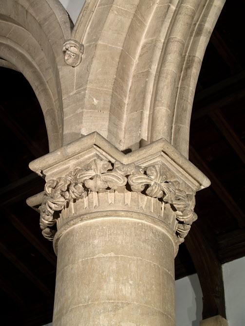 capitals. Graceful Norman arches which, probably, just predate the introduction of the Gothic pointed arch into England.