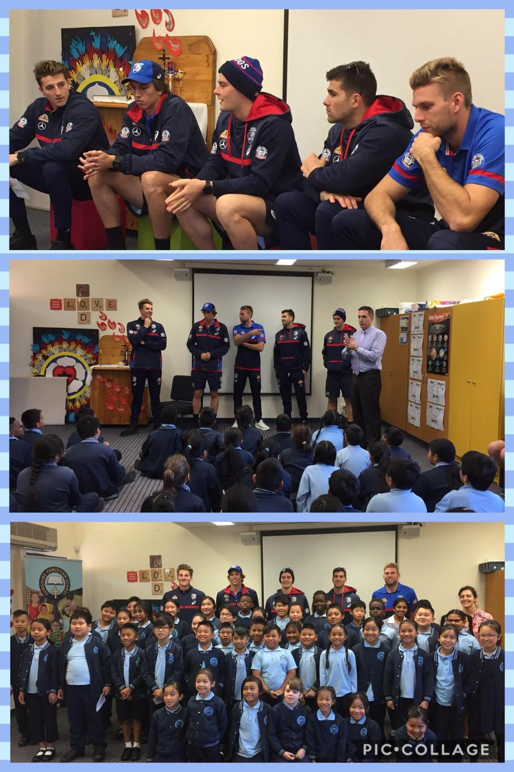 Western Bulldogs Player Visit, May 1st Thank you to Marcus Bontempelli (4), Nathan Mullenger-McHugh (40), Josh Dunkley (5),