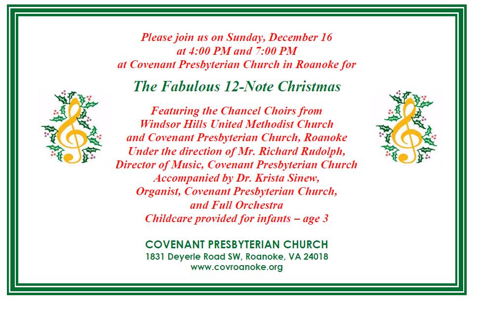 Peaks Postings, December 4, 2018 Page 4 4 We send prayer request to the following: Trinity Presbyterian Church,