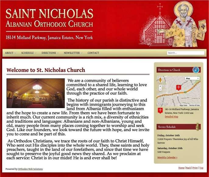 Page 4 New St. Nicholas Church Website With great excitement St. Nicholas Church activated its new website in October.