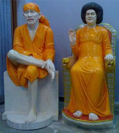 LIFE SIZE STATUES OF SAI BABA Two life size, marble statues of Sai Baba will soon be adorning the temple s altar.