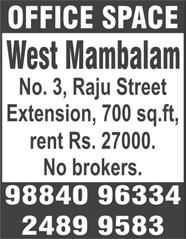 NAGAR, Venkatanarayana Road, very near Pondy Bazaar & Panagal Park, 2 bedrooms, hall, kitchen, 850 sq.ft, 2 nd floor, newly painted, genuine buyers, no brokers, and immediate sale.