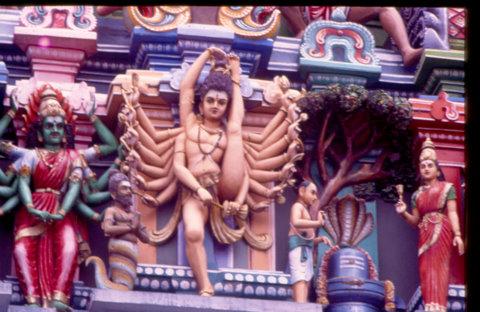 The presiding deity is Sri Mayuranathaswamy, a Swayambu Lingam, and His consort Abhayapradhambika.